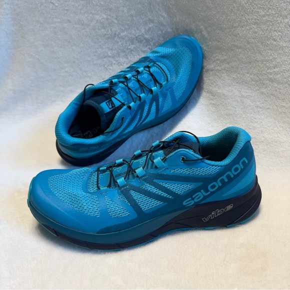 Salomon Sense Ride Trail Running Shoes Contagrid Vibe Blue Like New Women’s 8